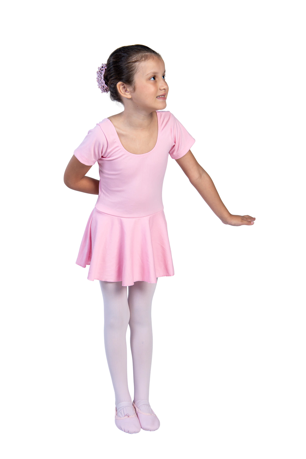 Collant Meia Manga com Saia em Helanca